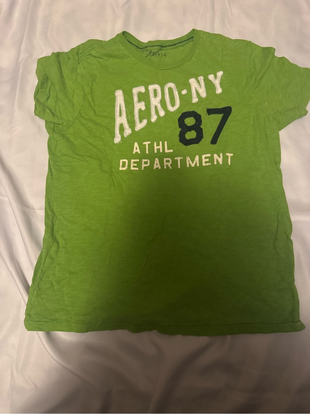 Aero NY' Lime Green 'ATHL Department' Tee - 87 Graphic